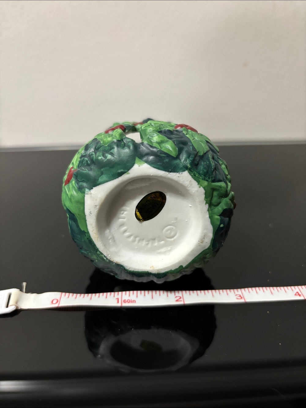 Holiday Holly Ceramic Votive Candle Holder - Green - Picture 4 of 4